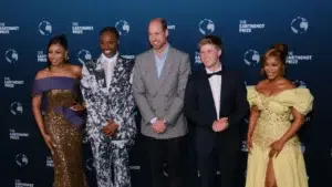 Bonang Matheba, Billy Porter, HRH Prince William, Robert Irwin, Nomzamo Mbatha at the Earth Prize Event Cape Town