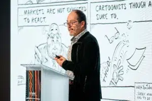 Shapiro presenting at a conference. best corporate events photographer cape town