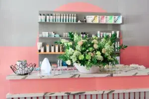 Cape Town event photography: Reception area at a corporate event, featuring product displays.
