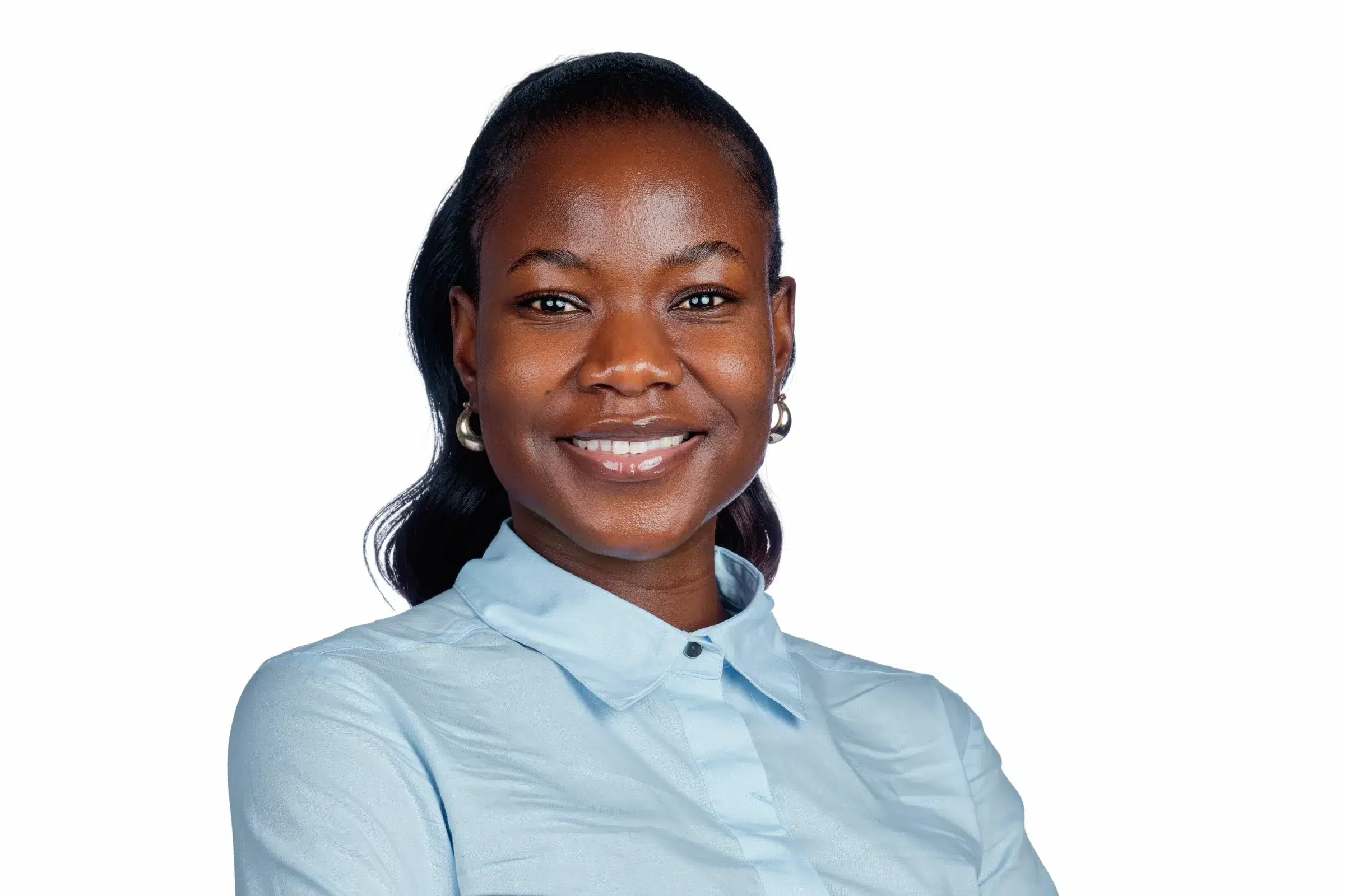 headshots cape town, female professional against white background